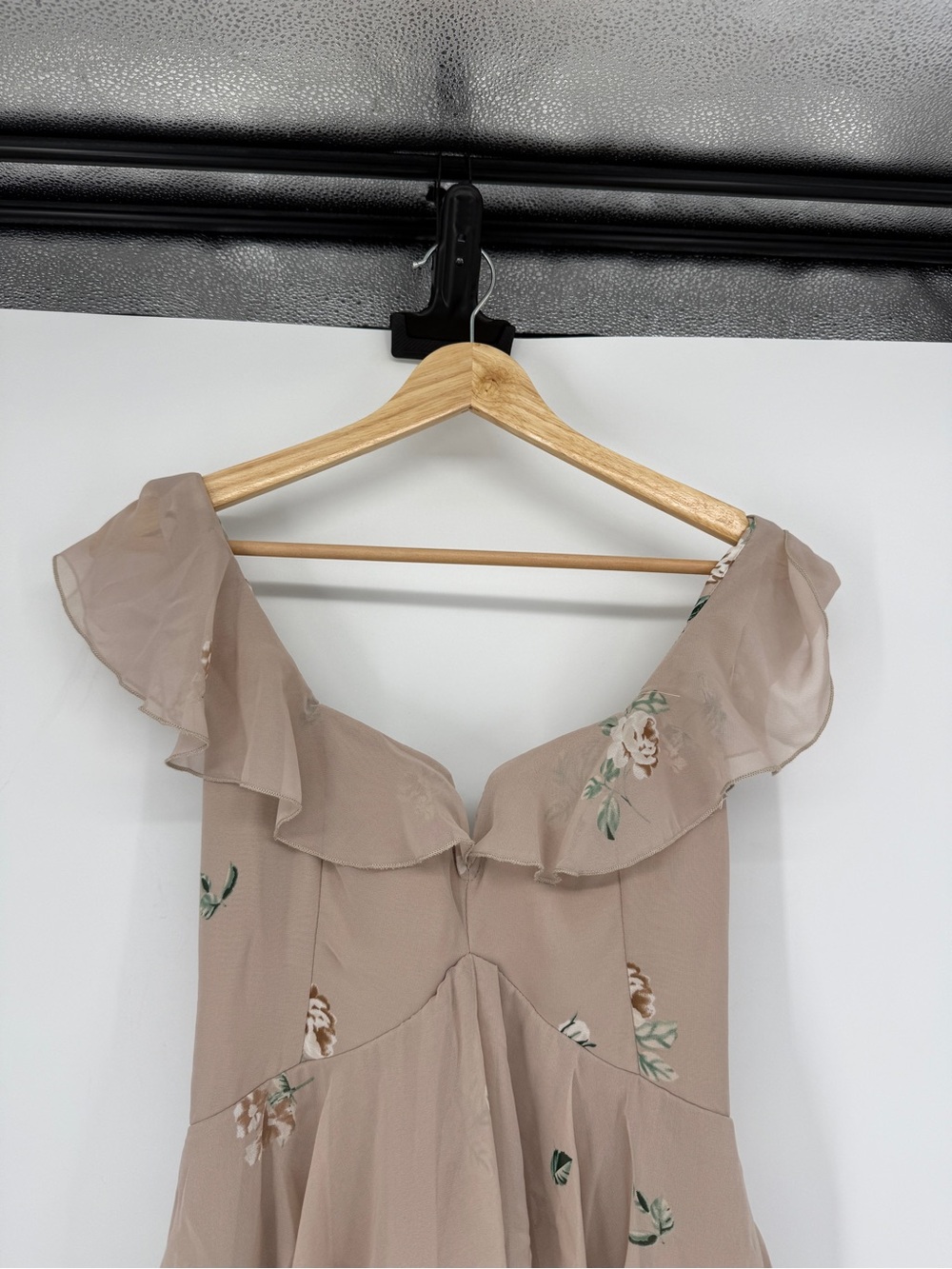 Show Me Your Mumu Floral Ruffle Midi Dress XS Beige Romantic Cottagecore - Picture 6 of 15